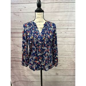 Old Navy XS navy blue blouse‎ with flowers
